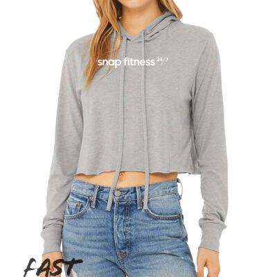 Women’s Triblend Cropped Long Sleeve Hoodie Thumbnail