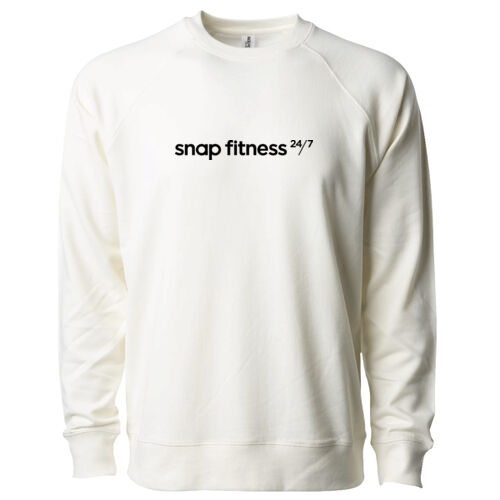 Icon Unisex Lightweight Loopback Terry Crew - White Thumbnail