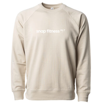 Icon Unisex Lightweight Loopback Terry Crew - Black Thumbnail