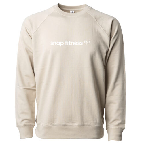 Icon Unisex Lightweight Loopback Terry Crew - Black Thumbnail